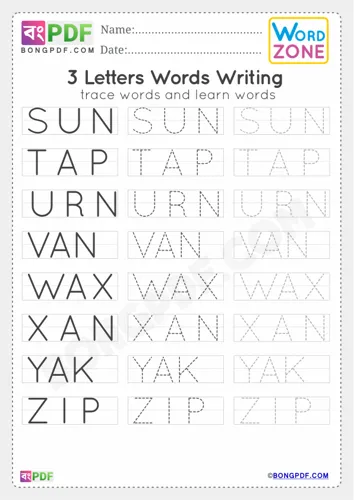 Free Learn Letters Words Worksheet Download