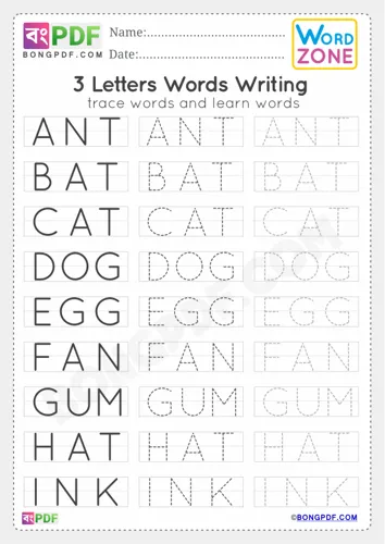 Free Learn Letters Words Worksheet Download