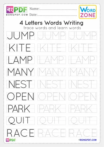Free Learn Letters Words Worksheet Download