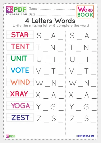 Free Learn Letters Words Worksheet Download