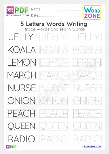 Free Learn Letters Words Worksheet Download