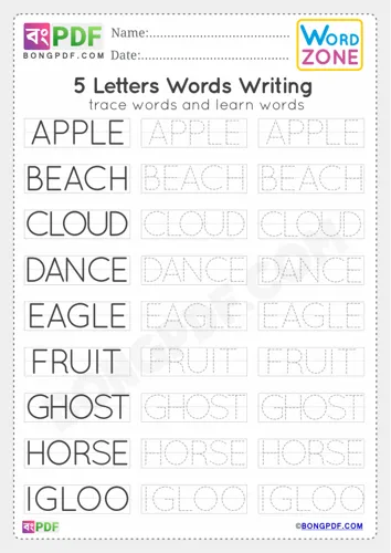 Free Learn Letters Words Worksheet Download