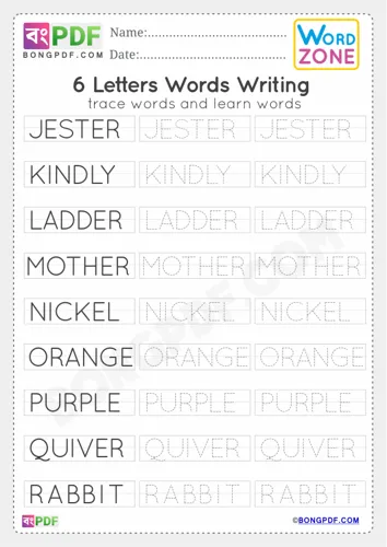 Free Learn Letters Words Worksheet Download