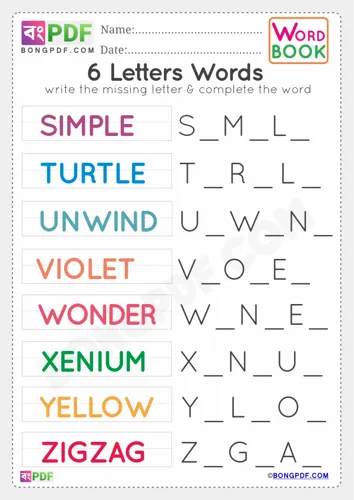 Free Learn Letters Words Worksheet Download