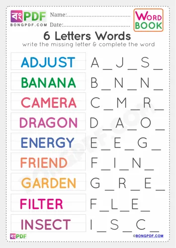 Free Learn Letters Words Worksheet Download