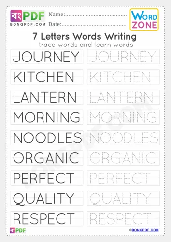 Free Learn Letters Words Worksheet Download
