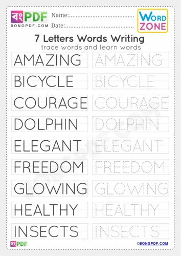Free Learn Letters Words Worksheet Download