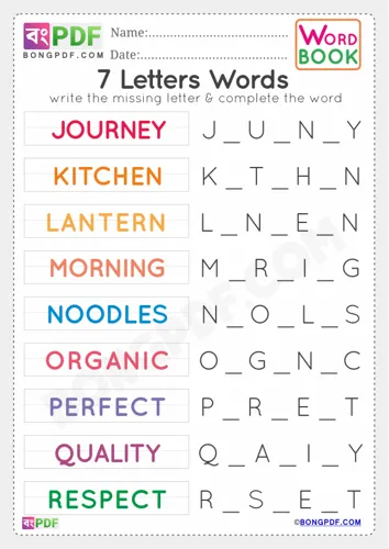 Free Learn Letters Words Worksheet Download