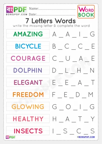 Free Learn Letters Words Worksheet Download
