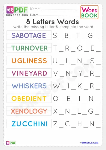 Free Learn Letters Words Worksheet Download