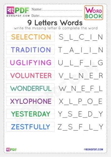 Free Learn Letters Words Worksheet Download