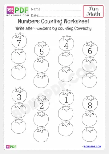 After numbers kindergarten counting