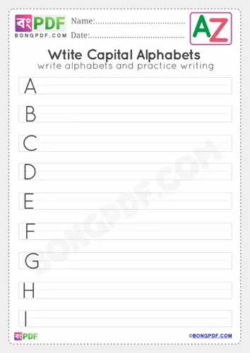 Free Learn All Capital Alphabets Tracing Worksheet Download