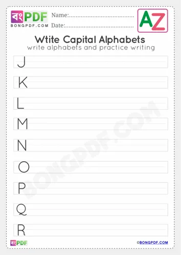 Free Learn All Capital Alphabets Tracing Worksheet Download