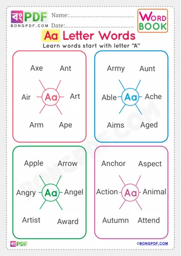 Alphabet a english words
