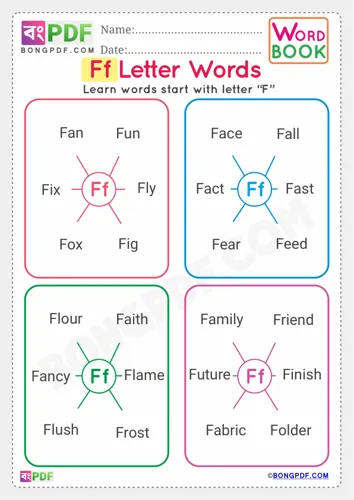 Alphabet f english words