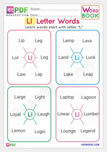 Alphabet l english words