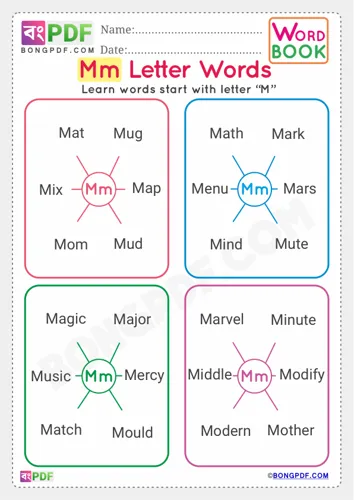 Alphabet m english words