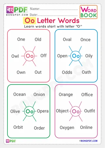 Alphabet o english words