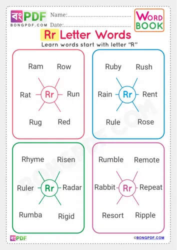 Alphabet r english words