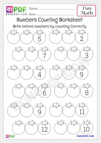 Free Learn Before Numbers Kindergarten Counting Worksheet Download