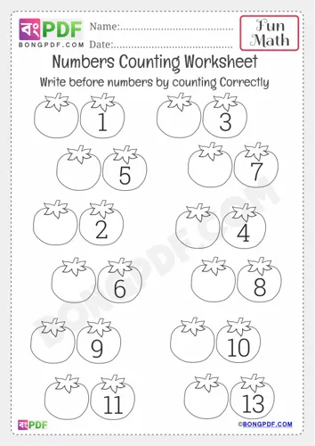 Before Numbers Kindergarten Counting