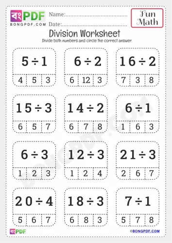 Circle Answer Division