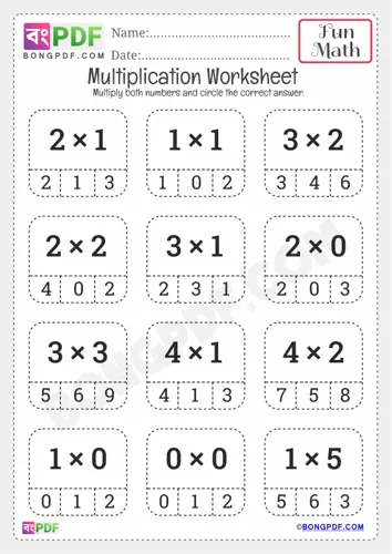 Circle Answer Multiplication