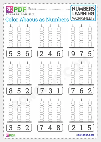 Color abacus as numbers english