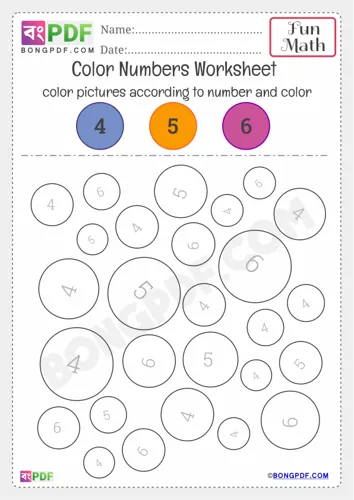 Free Learn Color Numbers Kindergarten Counting Worksheet Download