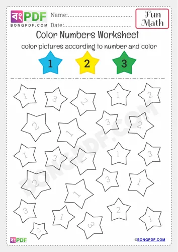 Color Numbers Kindergarten Counting