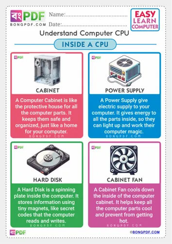 Free Learn Computer Cpu English Worksheet Download
