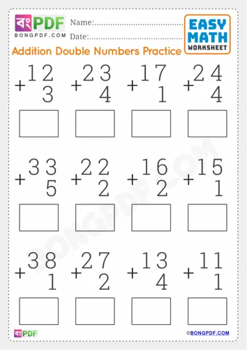 Double Numbers Addition English