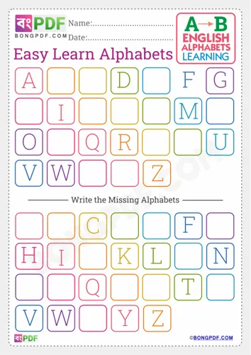 Free Learn Easy Learn English Alphabets Worksheet Download