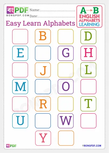 Free Learn English Alphabets Worksheet Download