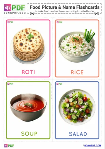 Free Learn English Food Pictures Flashcards Worksheet Download