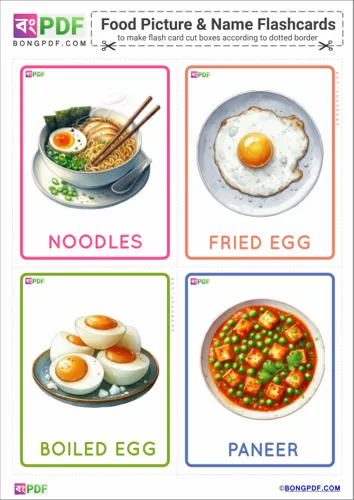 Free Learn English Food Pictures Flashcards Worksheet Download
