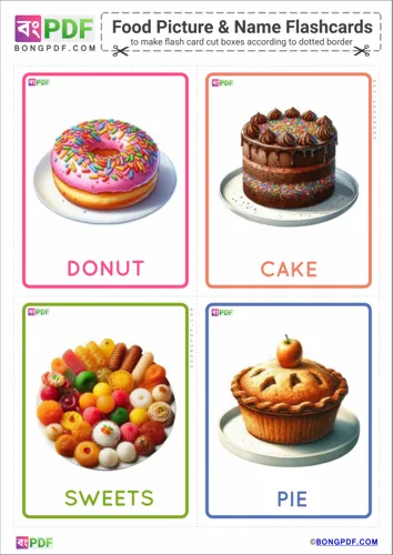 Free Learn English Food Pictures Flashcards Worksheet Download