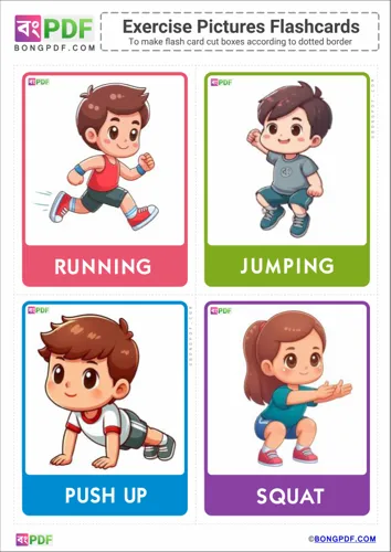 English Kids Exercise Flashcards