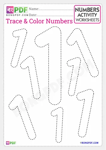 Free Learn English Number Tracing Worksheet Download