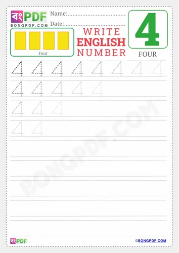 Free Learn English Number Worksheet Download