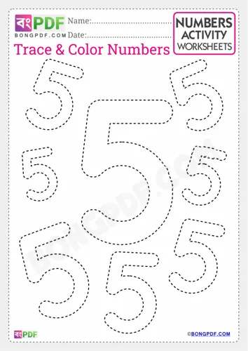 Free Learn English Number Tracing Worksheet Download