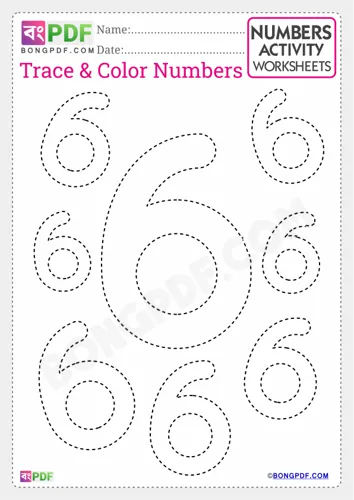 Free Learn English Number Tracing Worksheet Download