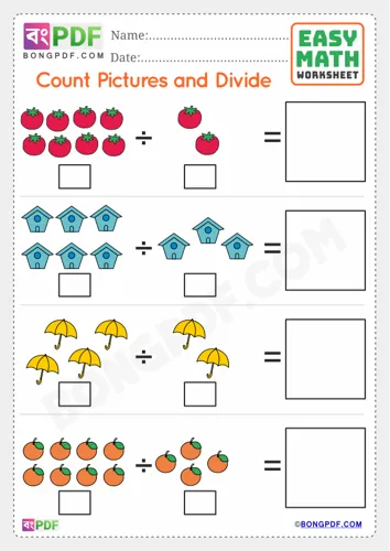 English numbers pictures division
