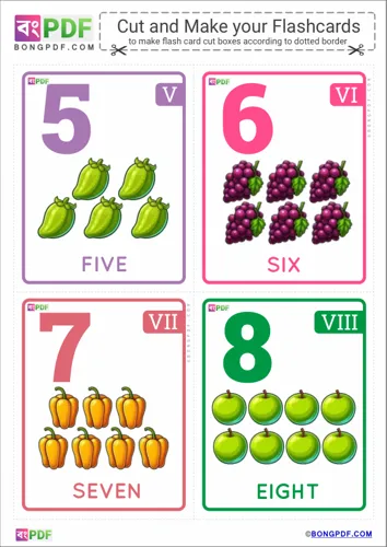 Free Learn English Numbers Pictures Flashcards Worksheet Download