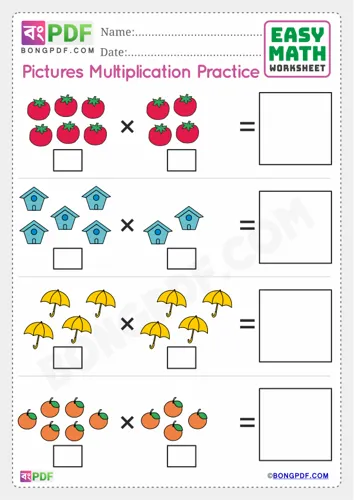 English numbers pictures multiplication