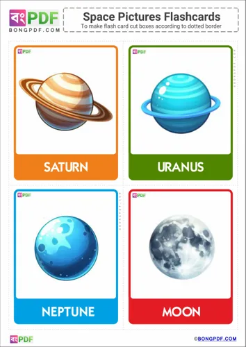 Free Learn English Space Pictures Flashcards Worksheet Download