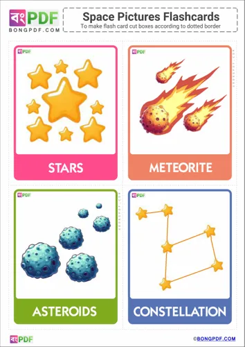Free Learn English Space Pictures Flashcards Worksheet Download