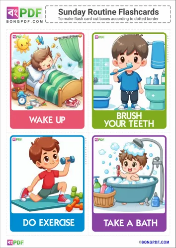 English Sunday Routine Flashcards