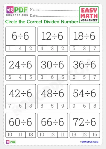 Free Learn English Division And Circle Answer Worksheet Download